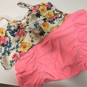 Coral floral retro swim set from Torrid size 4